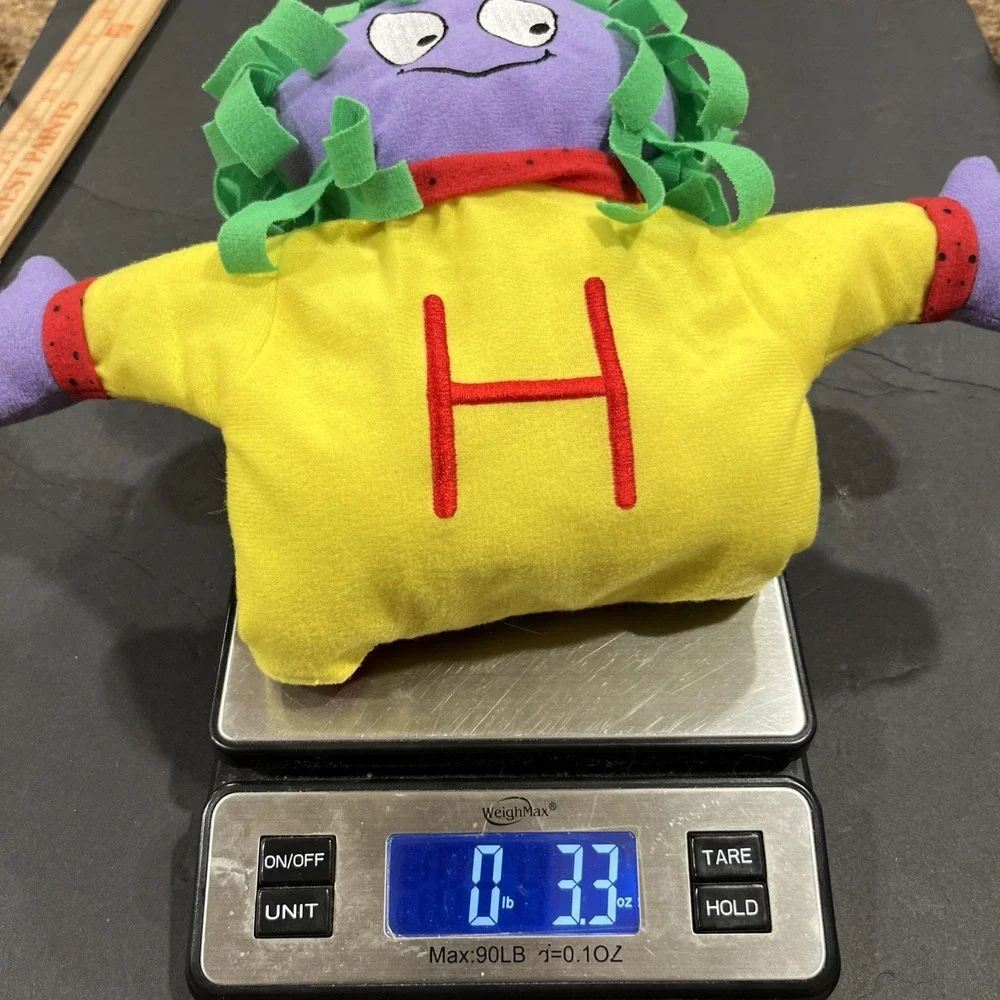 Vintage The Letter People Hand Puppet Plush Mr. H Happy Hair Abrams Learning